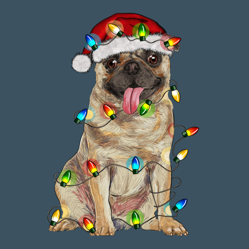 Pug With Christmas Lights Urban Heavy Tee by RanaPortraitStore | Teevron