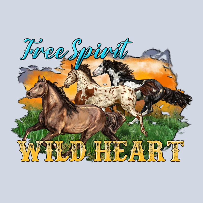 Free Spirit Wild Heart 3 Horses Premium Sweatshirt by LillyAllenDesigns | Teevron