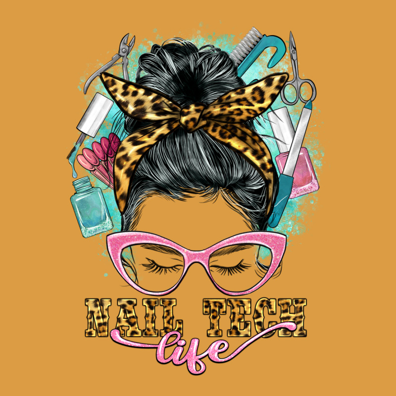 Nail Tech Life Messy Bun Urban Heavy Tee by BarkalooDesign | Teevron