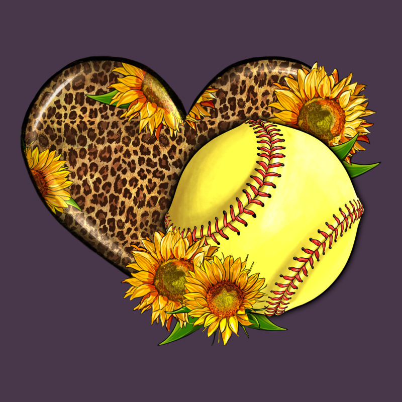 Softball Heart With Sunflowers Heavyweight Hoodie by LillyAllenDesigns | Teevron