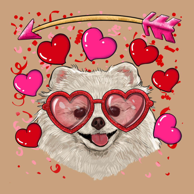 Valentine's Day White Pomeranian Vintage Tee by RanaPortraitStore | Teevron