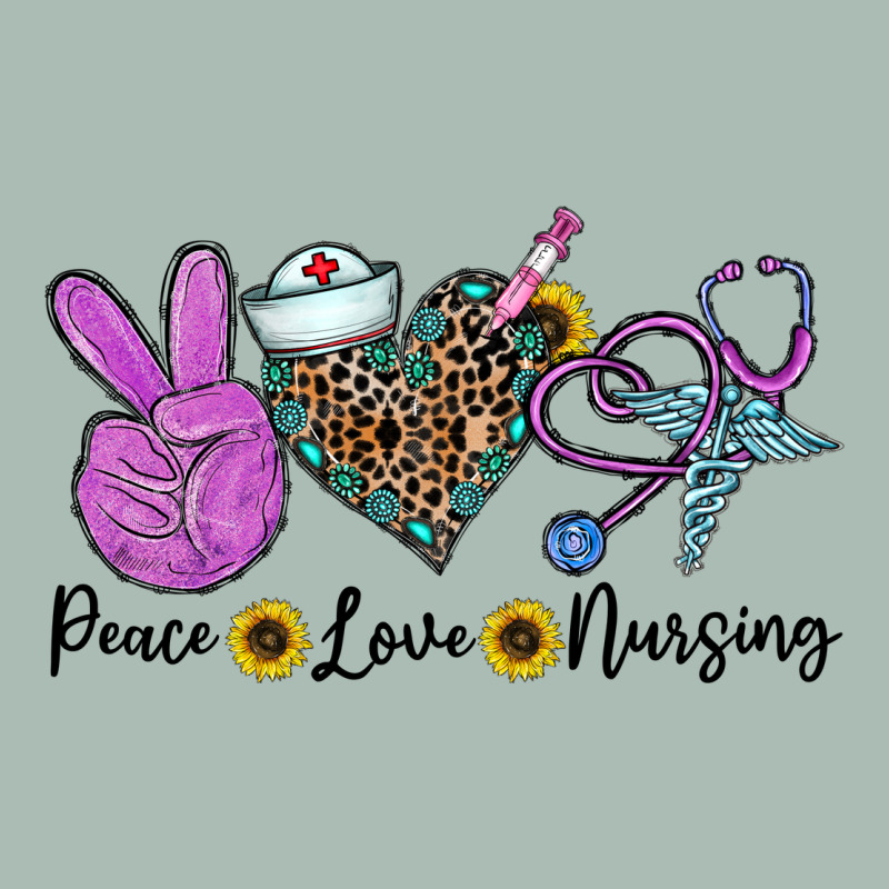 Peace Love Nursing Classic Tee by CowhideDigitalArt | Teevron