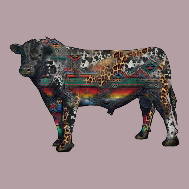 Black Angus Bull With Western Patterns Vintage Hoodie by RanaPortraitStore | Teevron