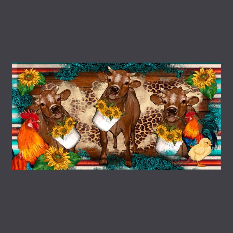 Western Cow Cockerel Chick  Serape Leopard Sunflowers License Plate Te Heavyweight Hoodie by BarkalooDesign | Teevron