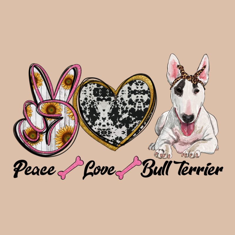 Peace Love Bull Terrier Urban Heavy Tee by RanaPortraitStore | Teevron
