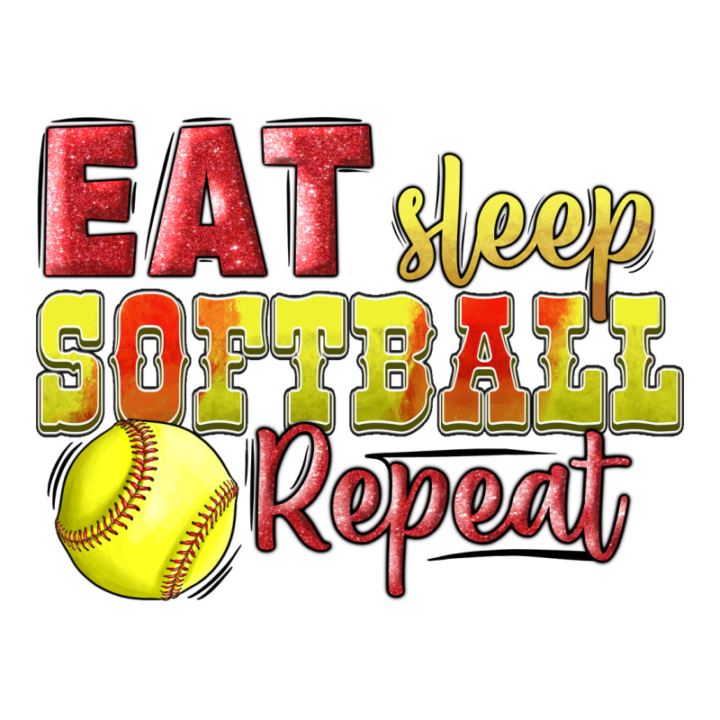 Eat Sleep Softball Repeat Heavyweight Hoodie by LillyAllenDesigns | Teevron
