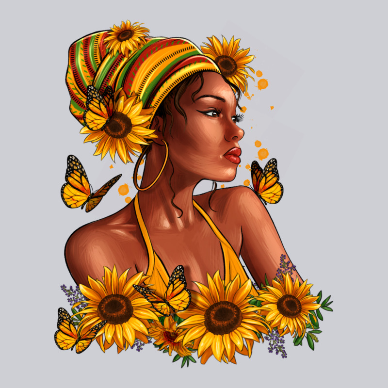 Afro American Woman Sunflowers Heavyweight Sweatshirt by RanaPortraitStore | Teevron