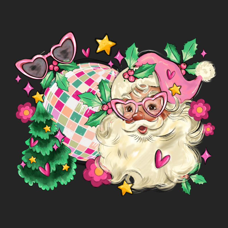 Pink Santa And Disco Ball With Christmas Tree Premium Hoodie by MaliasSmallBusiness | Teevron