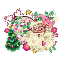 pink santa and disco ball with christmas tree | Teevron