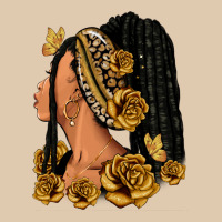 Gold Roses Afro Woman Heavyweight Sweatshirt | Teevron