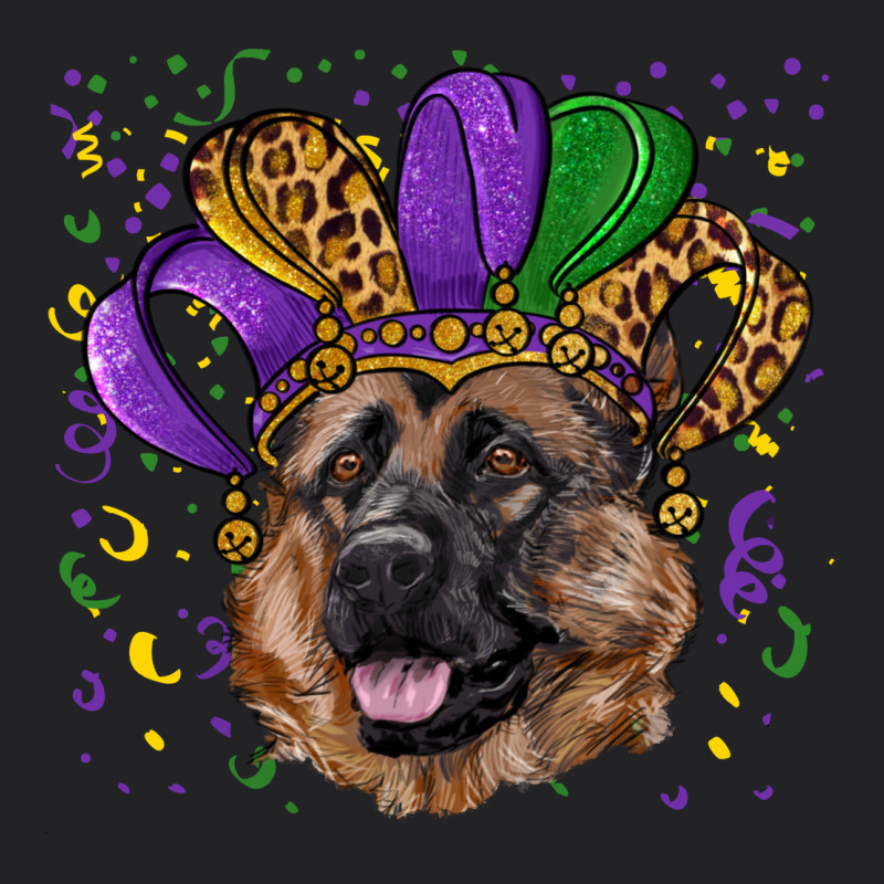 Mardi Gras Hat German Shepherd Vintage Tee by RanaPortraitStore | Teevron