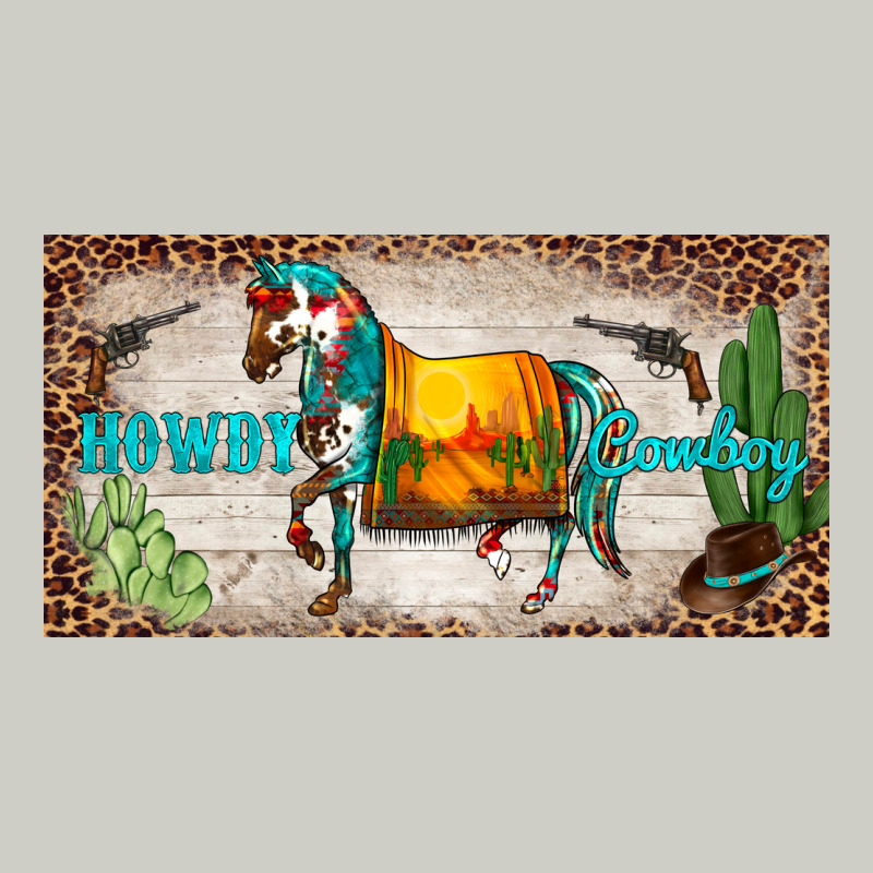 Western Howdy Cowboy Horse Sunset Weapon Cactus Leopard  License Plate Heavyweight Hoodie by BarkalooDesign | Teevron
