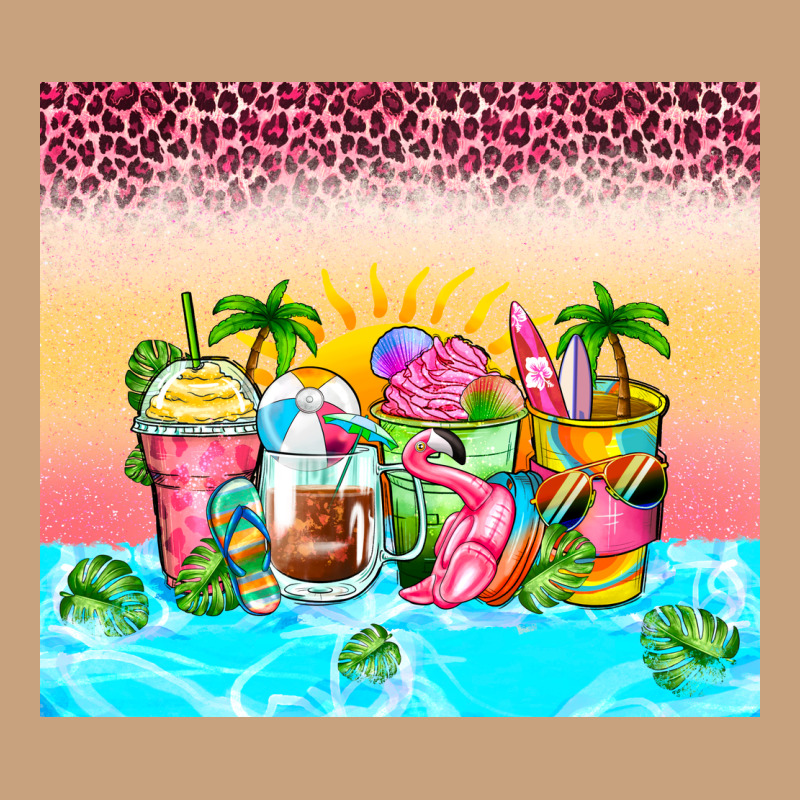 Beach Summer Coffee Cups Vintage Tee by Zillion Design Studio | Teevron