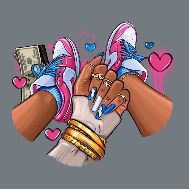 Pink And Blue Sneaker Girl Heavyweight Sweatshirt by RanaPortraitStore | Teevron
