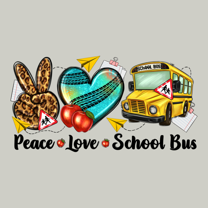 Peace Love School Bus Heavyweight Hoodie by NancyCooperArtShop | Teevron