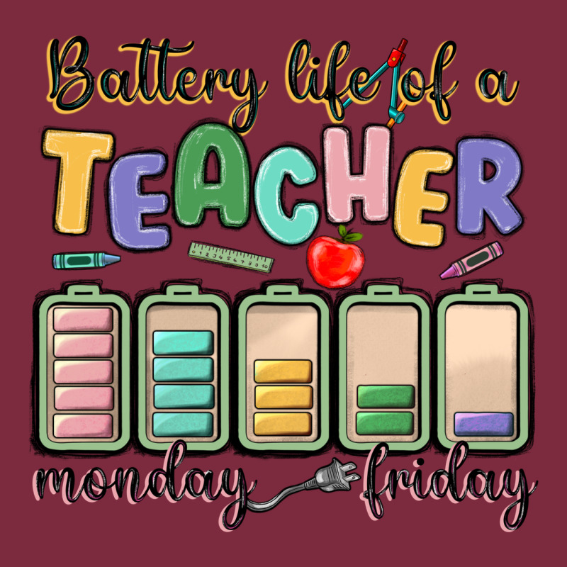 Battery Life Of A Teacher Monday Friday Premium Hoodie by MaliasSmallBusiness | Teevron