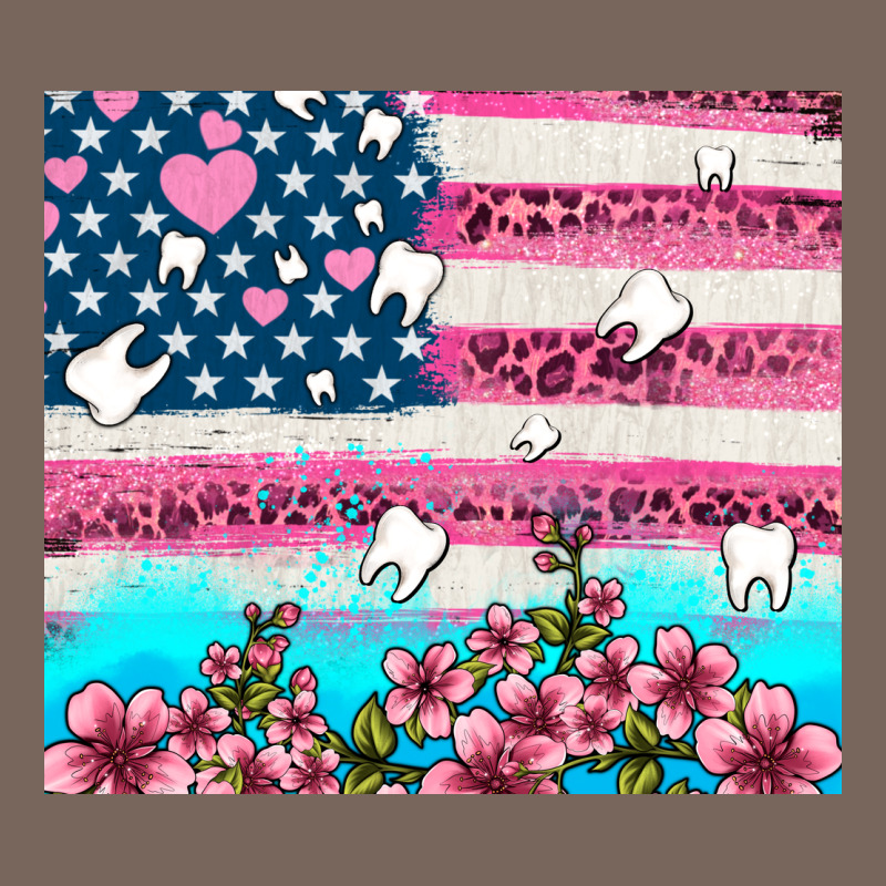 American Flag And Teeth With Flowers Premium Hoodie by AdoDesignShop | Teevron