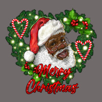 Merry Christmas African American Santa With Wreath Urban Heavy Tee | Teevron
