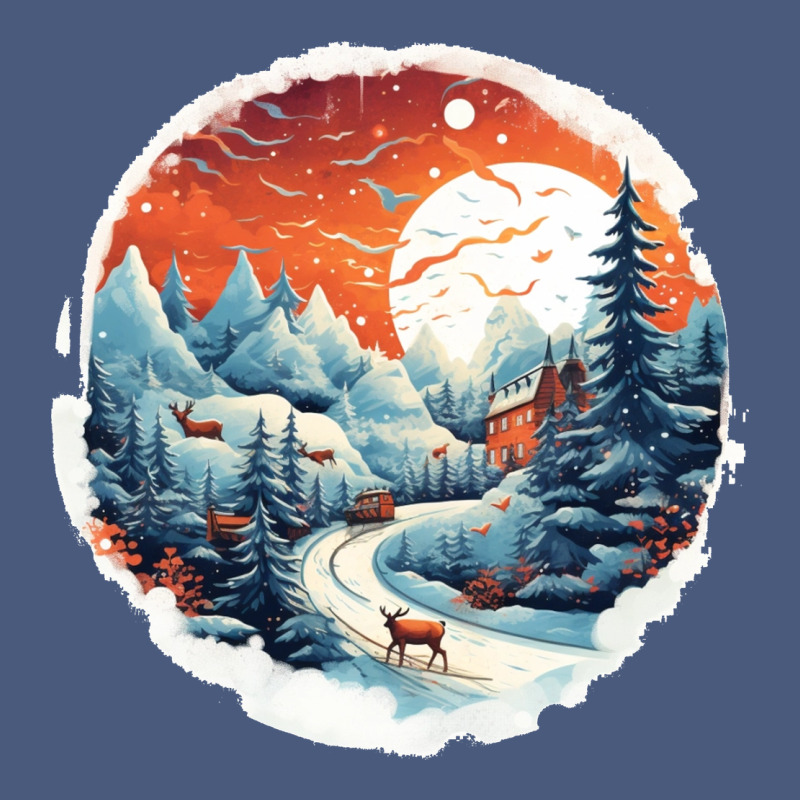 Deer Snow House Design Vintage Hoodie by Unal Design | Teevron