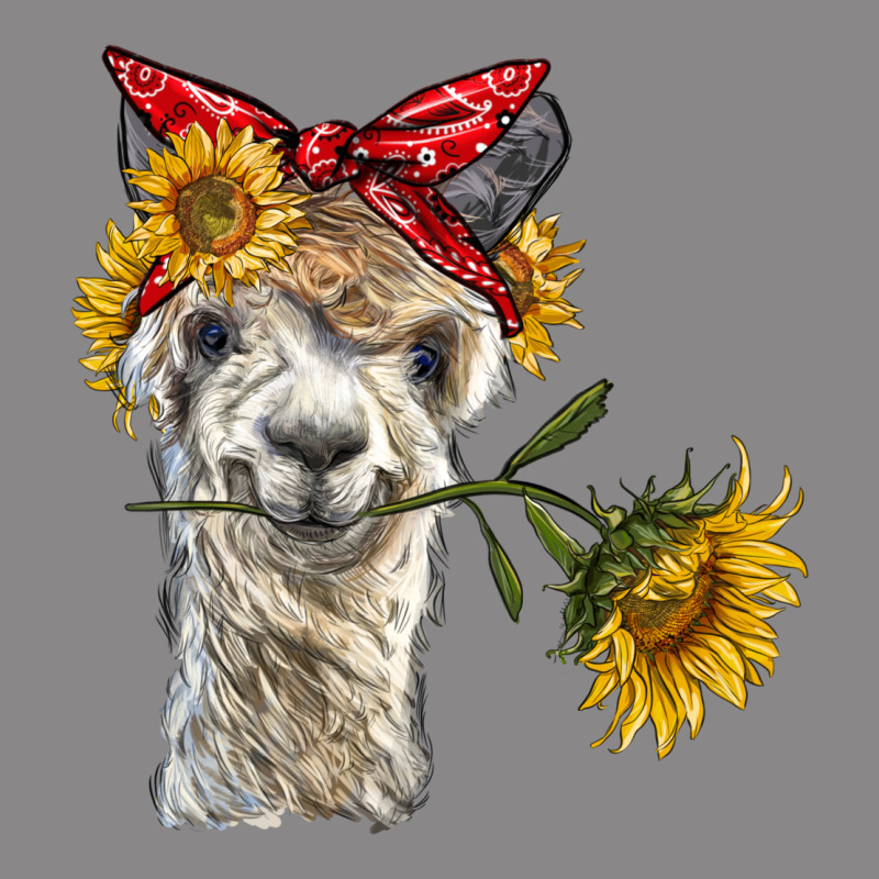 Alpaca With Sunflowers And Bandana Vintage Tee by BarkalooDesign | Teevron