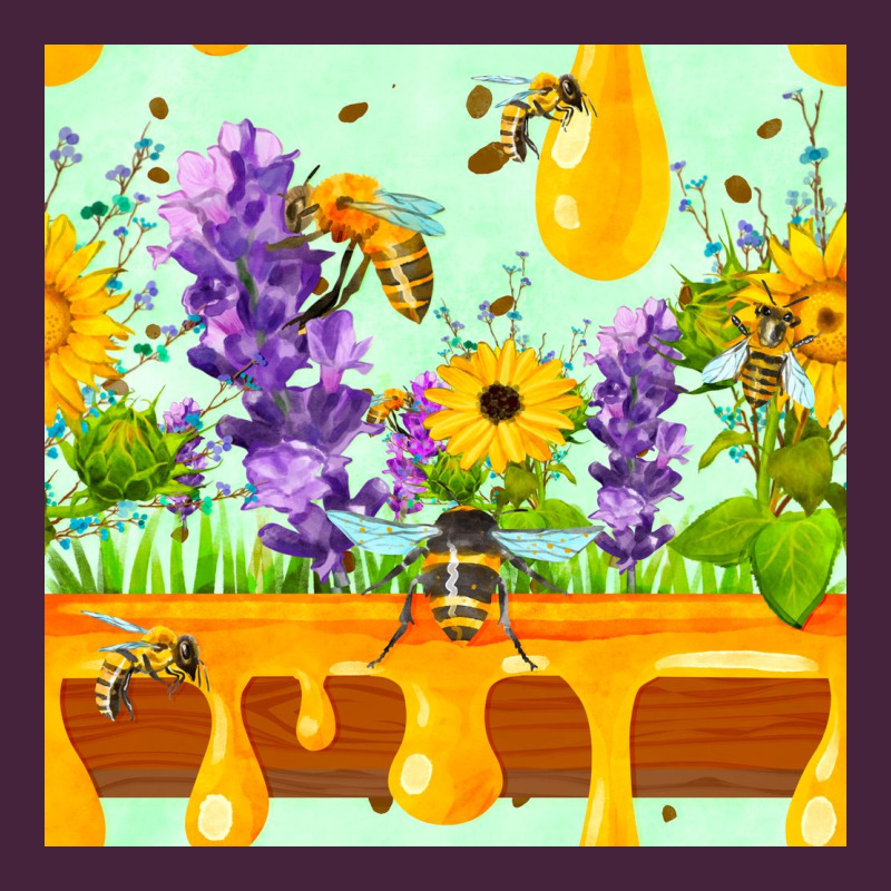 Honeydrip Bee Lavender Daisy Sunflower Seamless Pa Classic Tee by FaDigitalArtStudio | Teevron