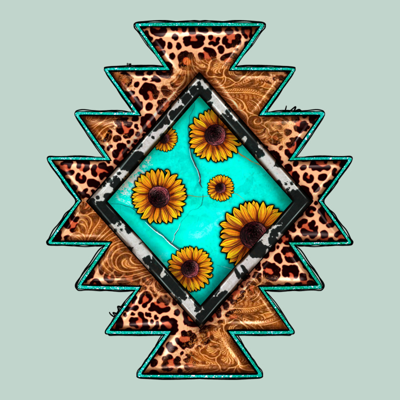 Aztec Leopard Turquoise Sunflower Zipper Hoodie by JahusDesignShop | Teevron