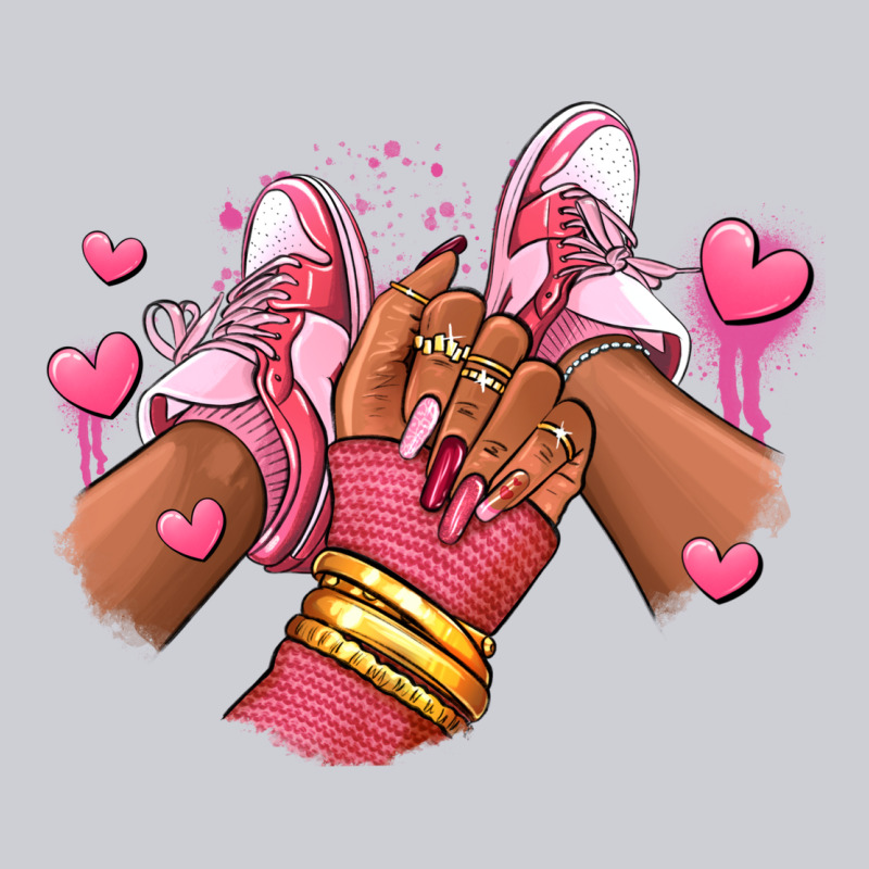 Valentines Day Afro Girl Sneakers Heavyweight Sweatshirt by RanaPortraitStore | Teevron