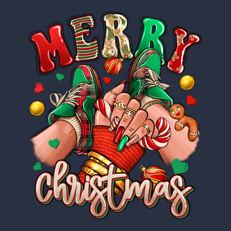 Merry Christmas Caucasian Girl Sneakers Heavyweight Sweatshirt by RanaPortraitStore | Teevron
