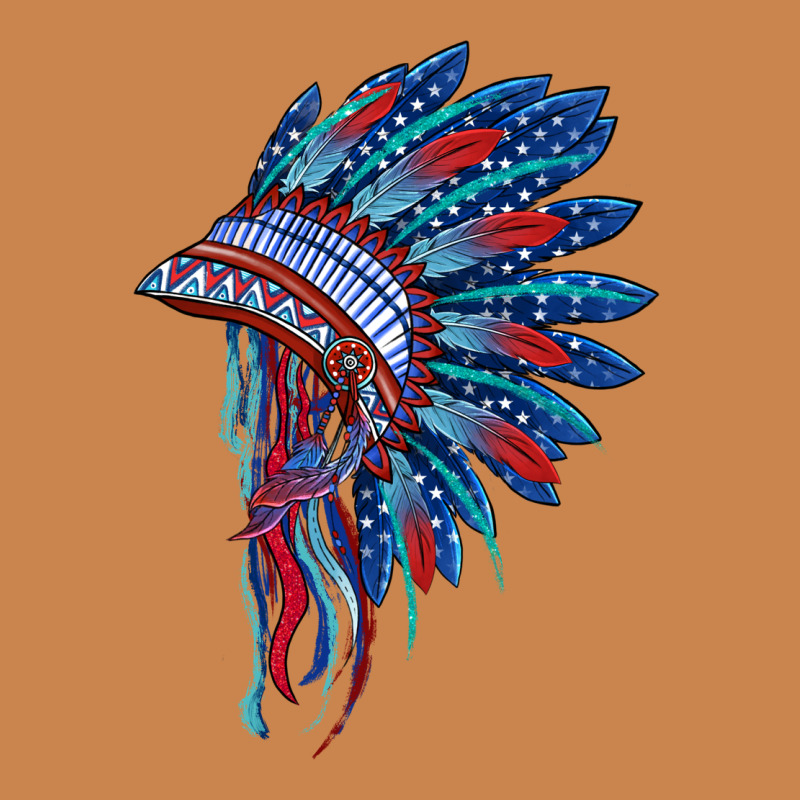 Indian Headdress With American Flag Heavyweight Hoodie by BarkalooDesign | Teevron