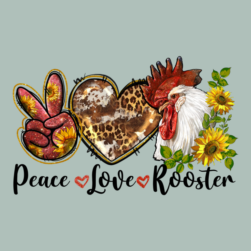 Peace Love Rooster With Sunflowers Heavyweight Hoodie by LillyAllenDesigns | Teevron