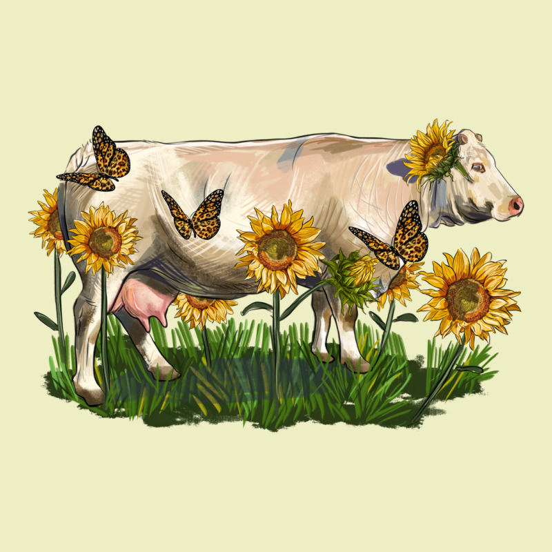 Charolais Cow With Sunflower Urban Hoodie by LillyAllenDesigns | Teevron