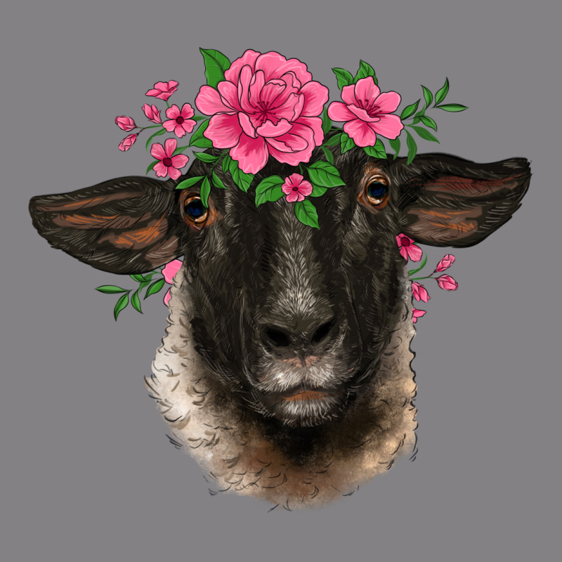 Suffolk Ewe Sheep With Floral Headdress Heavyweight Hoodie by BarkalooDesign | Teevron