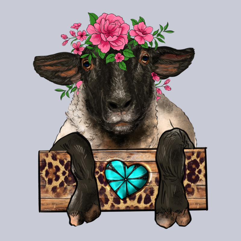 Suffolk Ewe Peeking With Floral Headdress Heavyweight Hoodie by BarkalooDesign | Teevron