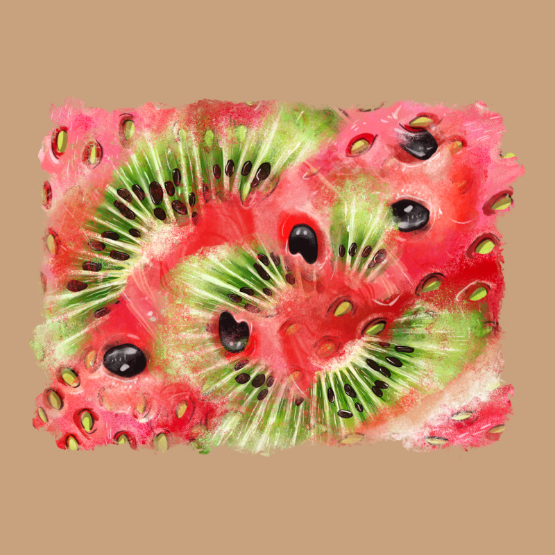 Watermelon Strawberry Kiwi Background Vintage Tee by BarkalooDesign | Teevron