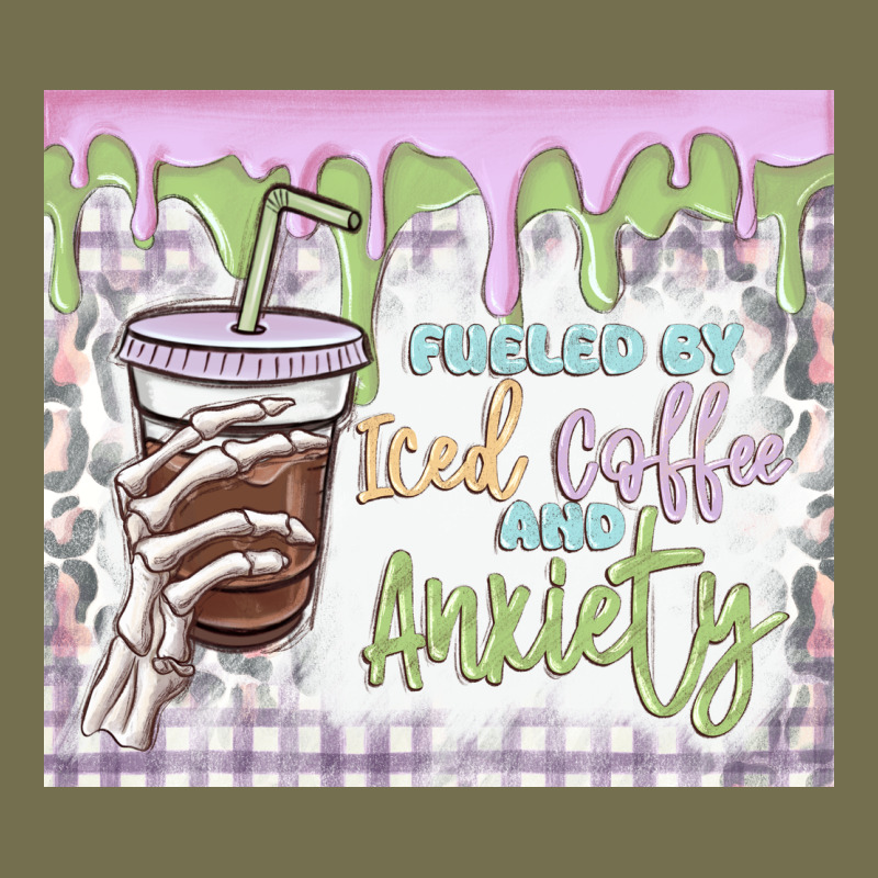 Fueled By Iced Coffee And Anxiety Vintage Hoodie by MaliasSmallBusiness | Teevron
