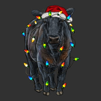 Christmas Black Angus Cattle With Lights Urban Heavy Tee | Teevron
