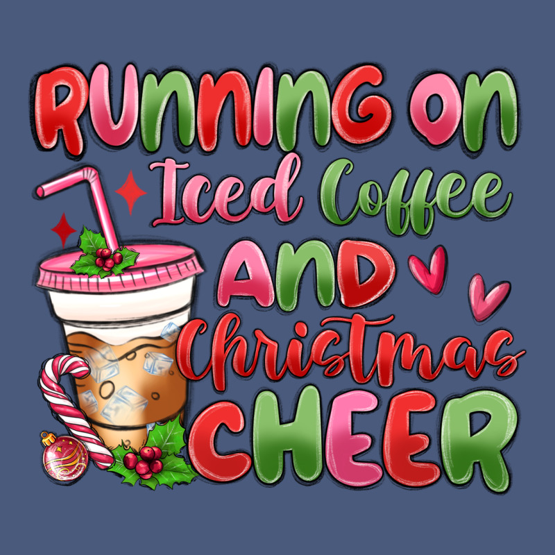 Running On Iced Coffee And Christmas Cheer Vintage Hoodie by MaliasSmallBusiness | Teevron