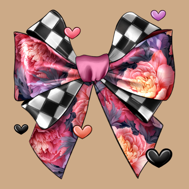 Coquette Bow Floral Checkered Pattern Vintage Hoodie by JahusDesignShop | Teevron