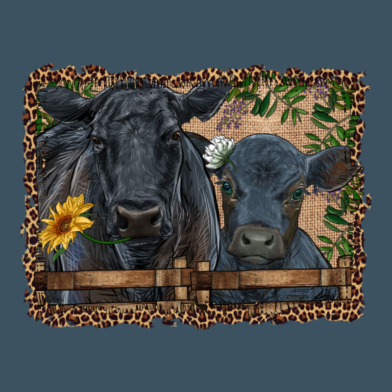 Western Black Angus Cattle And Calf With Leopard Urban Heavy Tee by RanaPortraitStore | Teevron