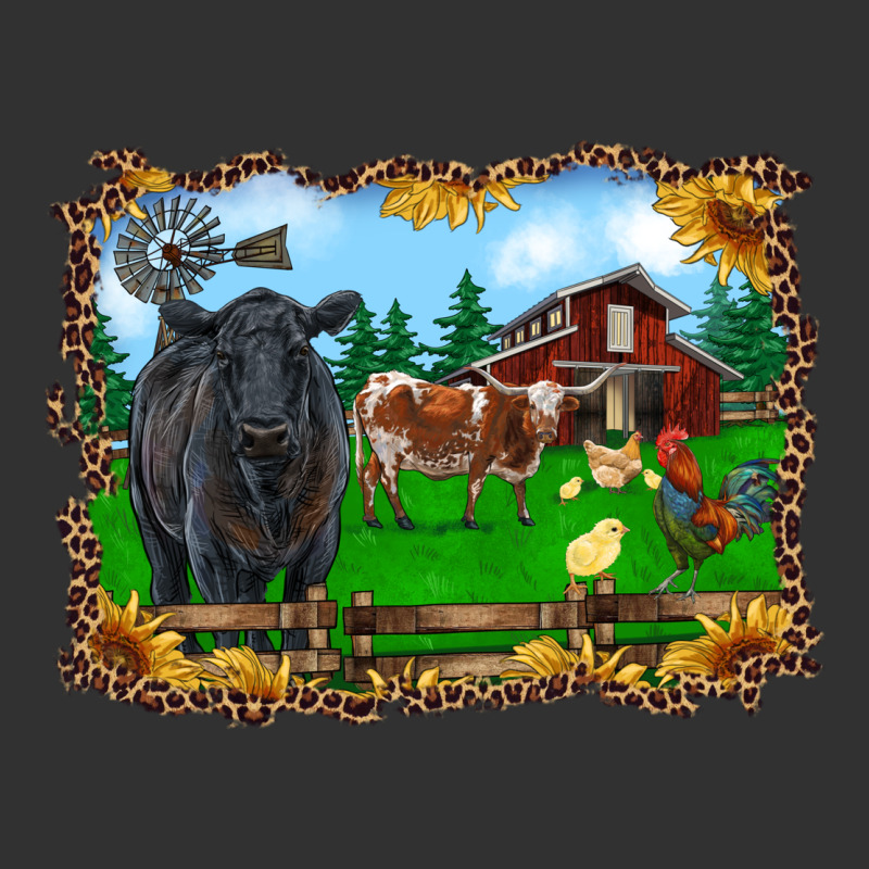 Western Barnyard Black Angus Cattle Longhorn Rooster And Chicks Urban Heavy Tee by RanaPortraitStore | Teevron