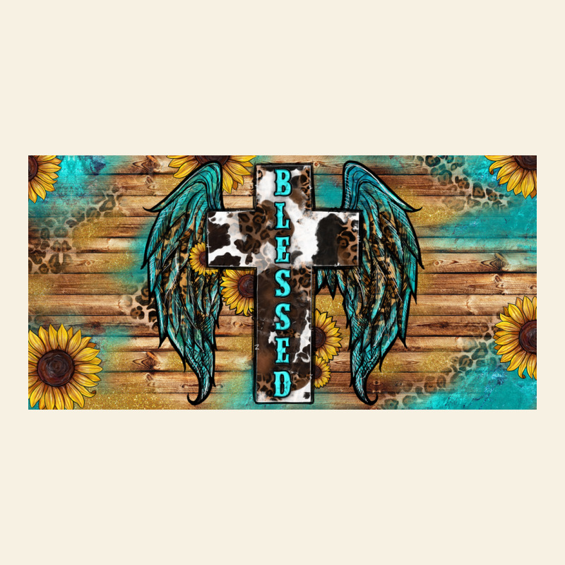 Western Blessed Cros Sunflowers Licence Plate Vintage Tee by RanaPortraitStore | Teevron