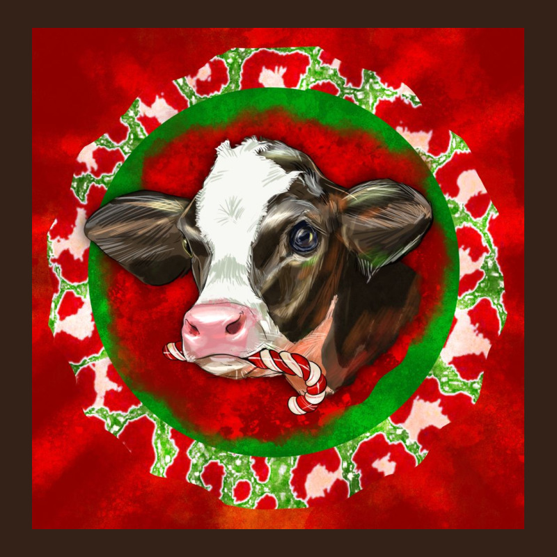 Christmas Holstein Calf Face Heavy Core Tee by LillyAllenDesigns | Teevron