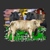 Charolais Bull Black Angus Cattle And Bull With Barnyard And Cowhide Urban Heavy Tee | Teevron