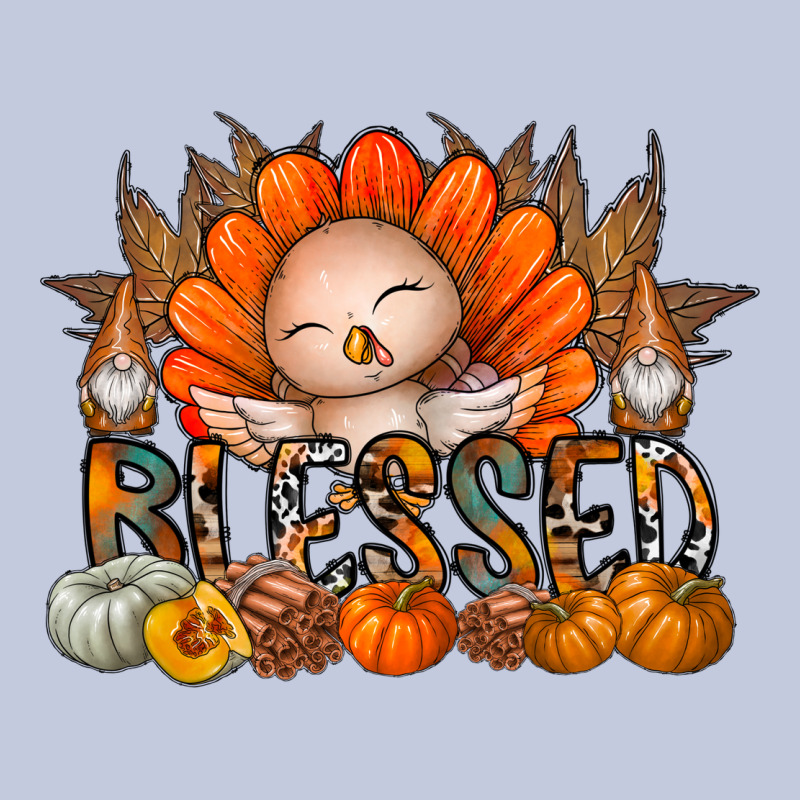 Thanksgiving Turkey Pumpkin Blessed Long Sleeve Tee by CowhideDigitalArt | Teevron
