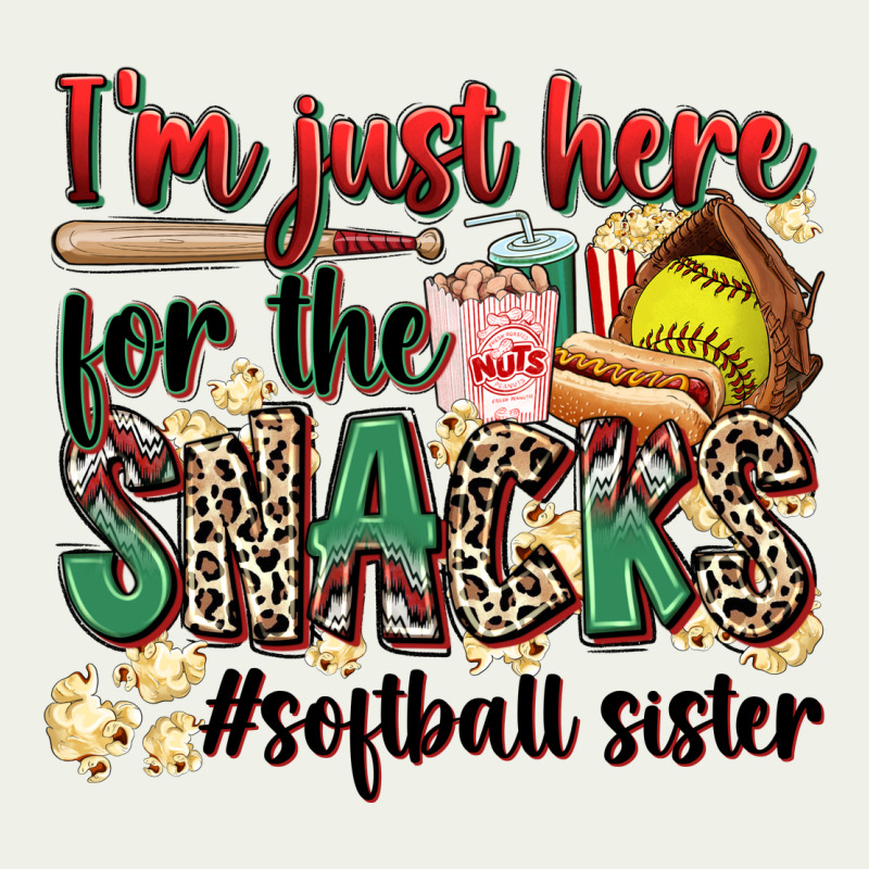 I'm Just Here For The Snacks #softball Sister Urban Heavy Tee by Zillion Design Studio | Teevron