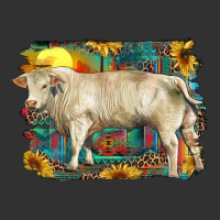 Western Charolais Bull And Aztec Sunflower Background Urban Heavy Tee | Teevron