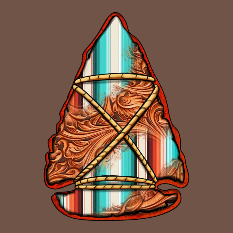 Turquoise Serape Tooled Leather Arrowhead Premium Sweatshirt by Jasminsmagicworld | Teevron