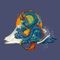 Blue Dragon Ocean Waves And Sun Vintage Tee | Teevron
