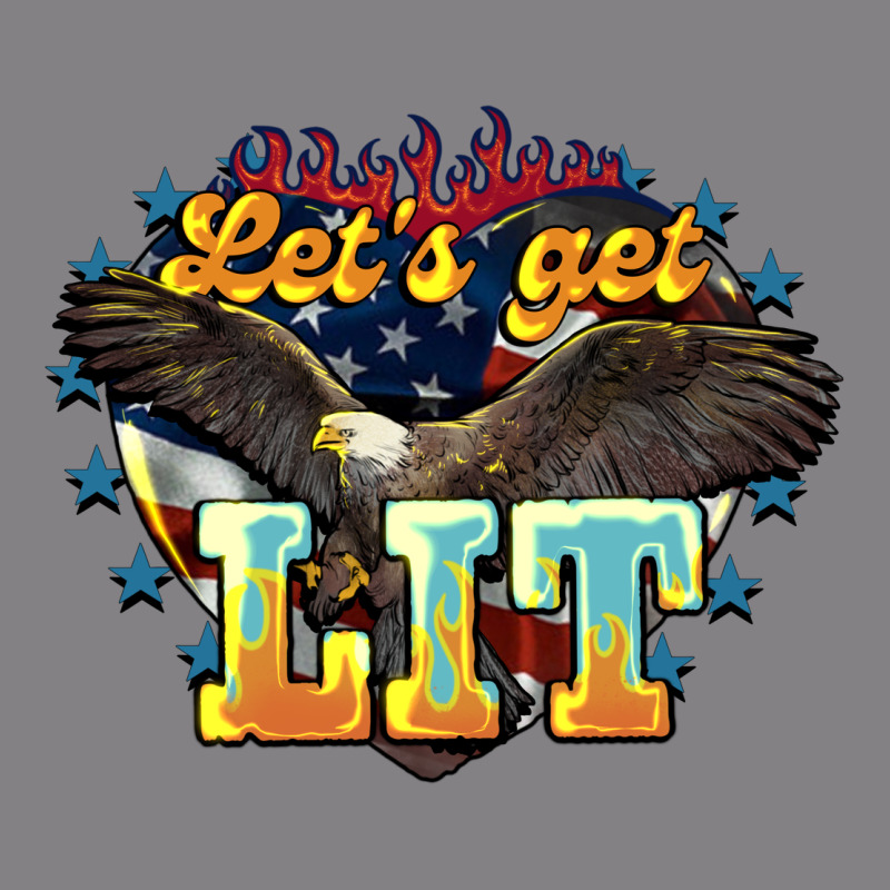 Lets Get Lit America Eagle Heavyweight Hoodie by NancyCooperArtShop | Teevron