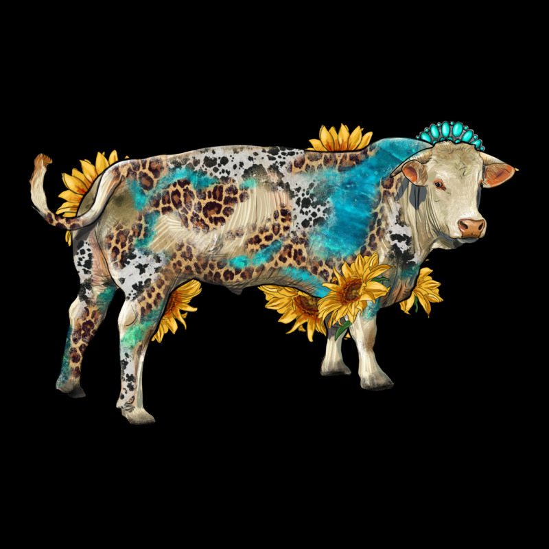 Charolais Bull With Sunflowers And Gemstone Western Patterns Urban Heavy Tee by RanaPortraitStore | Teevron